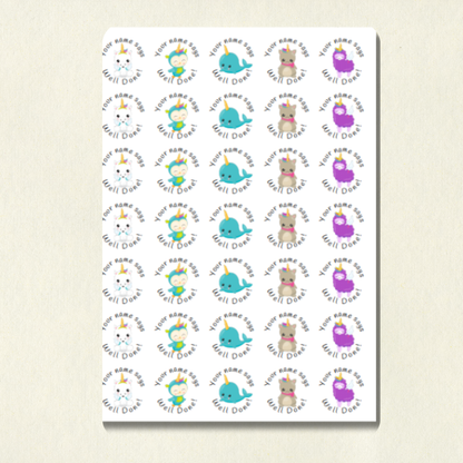 Personalised Unicorn Reward Stickers | 6 Colours & 10 Scents | Smelly Stickers