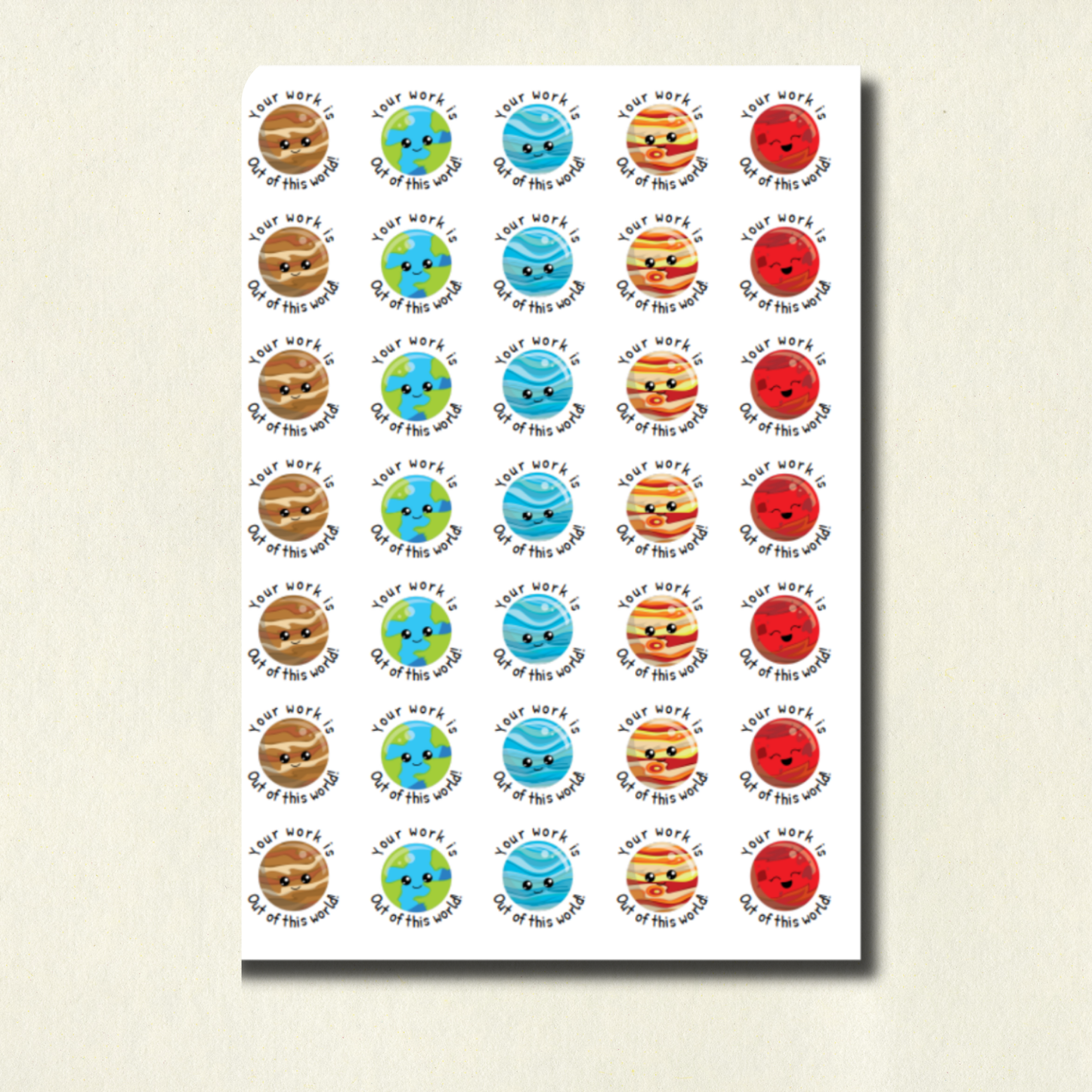 Personalised Planet Pun Reward Stickers | 6 Colours & 10 Scents | Smelly Stickers