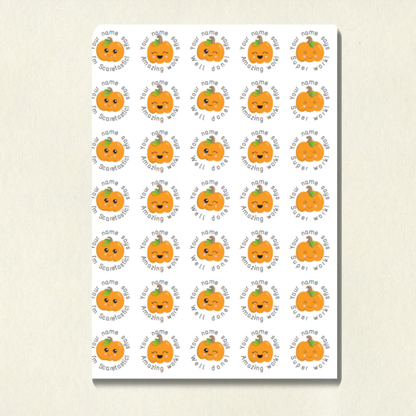 Personalised Halloween Pumpkin Reward Stickers (Set 1) | 6 Colours & 10 Scents | Smelly Stickers