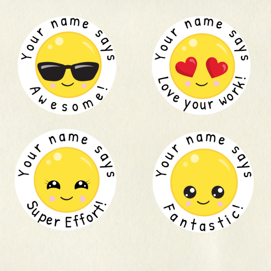 Personalised Emoji Reward Stickers | 6 Colours & 10 Scents | Smelly Stickers