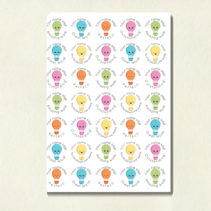 Personalised Balloon Reward Stickers | 6 Colours & 10 Scents | Smelly Stickers