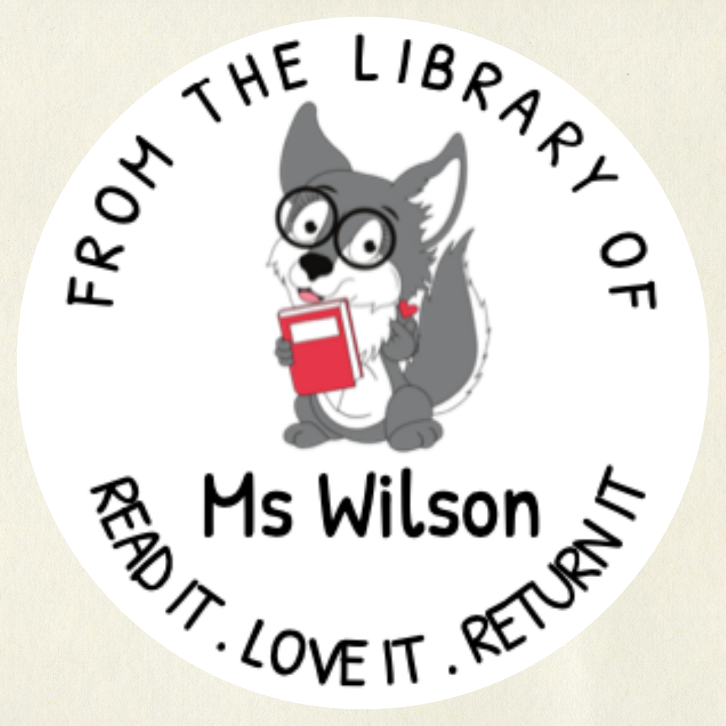 Animal Personalised Book Labels | Custom Library Stickers | 35 Stickers per Sheet