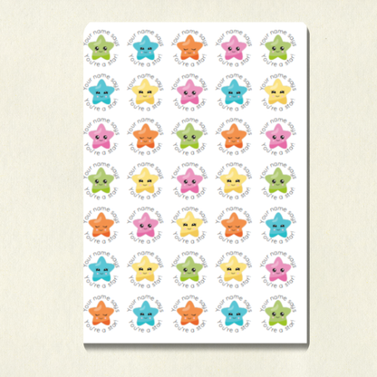 Personalised Star Reward Stickers | 6 Colours & 10 Scents | Smelly Stickers