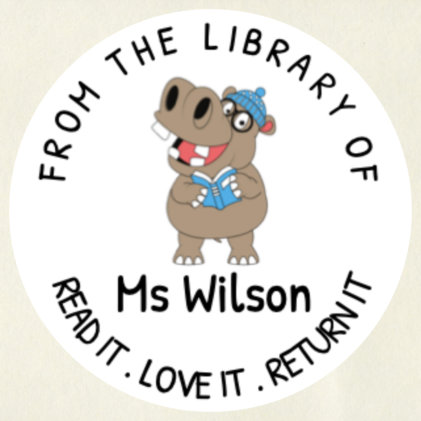 Animal Personalised Book Labels | Custom Library Stickers | 35 Stickers per Sheet