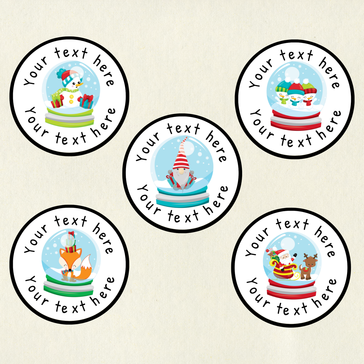 Personalised Christmas Snowglobe Reward Stickers | 6 Colours & 10 Scents | Smelly Stickers