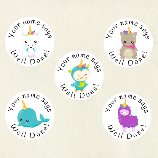 Personalised Unicorn Reward Stickers | 6 Colours & 10 Scents | Smelly Stickers