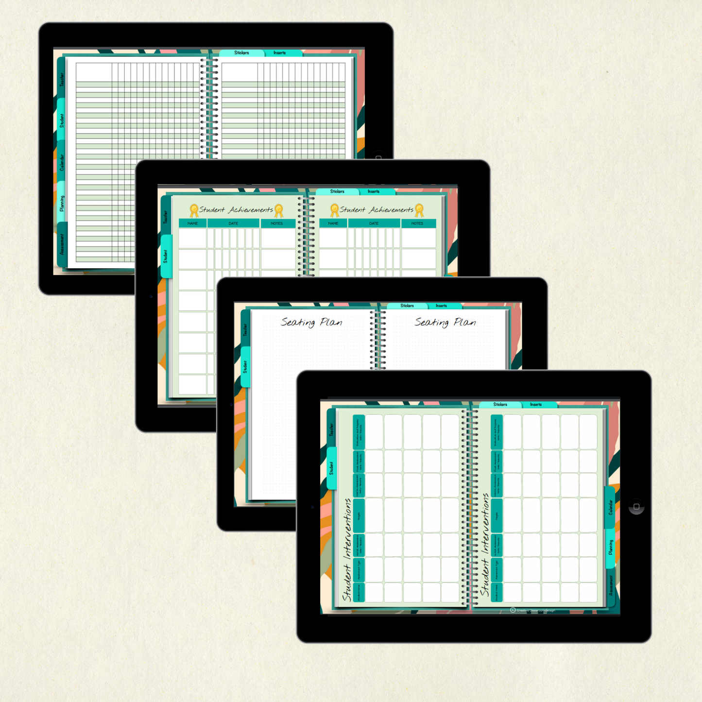 Interactive Digital Planner (Forest Green) | Undated, Reusable, Compatible with iPad & Tablets